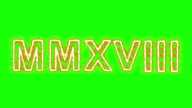 hot-burning-roman-numerals--2018-on-green-screen