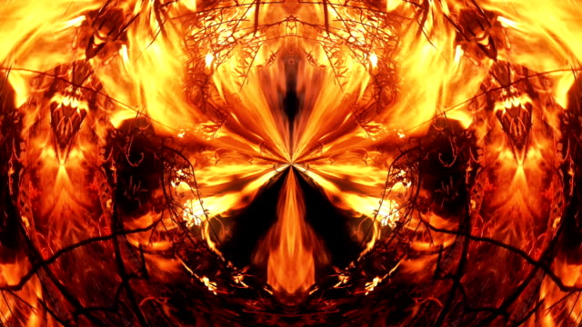 Composición-abstracta-de-la-quema-de-ramas-en-el-fuego