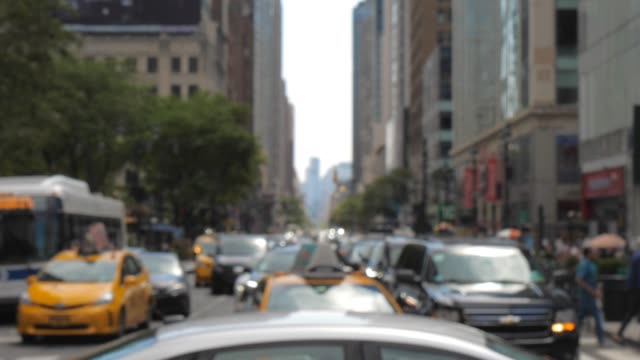 New-York-City-Verkehr-und-Pendler-Staus-Slow-motion