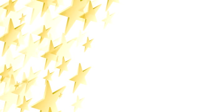 Abstrakt-3D-isometrische-virtuelle-Weihnachten-Sterne-Sichtscheibe-bewegen-Muster-Abbildung-gold-Farbe-auf-weißem-Hintergrund-nahtlose-Schleife-Animation-4K-mit-textfreiraum