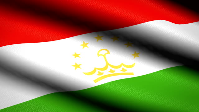 Tajikistan-Flag-Waving-Textile-Textured-Background.-Seamless-Loop-Animation.-Full-Screen.-Slow-motion.-4K-Video