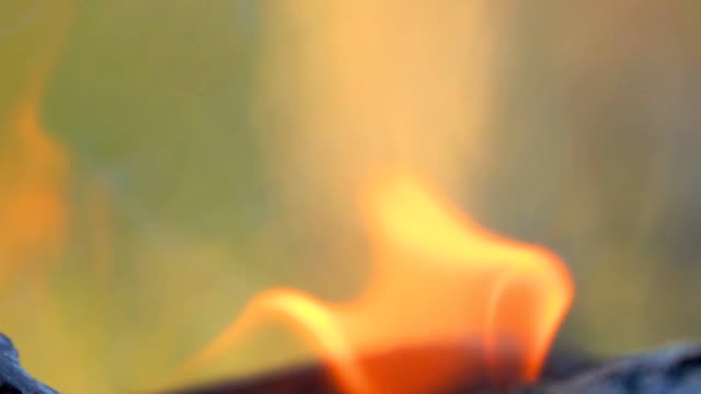 Slow-motion-flame-of-fire-and-charcoal