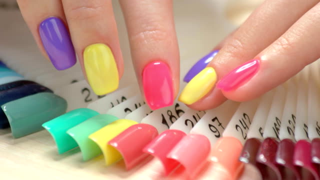 Manicured-finger-nails-and-nail-samples.