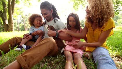 Handsome-dad-laughs-as-his-beautiful-wife-gets-puppy-kisses.