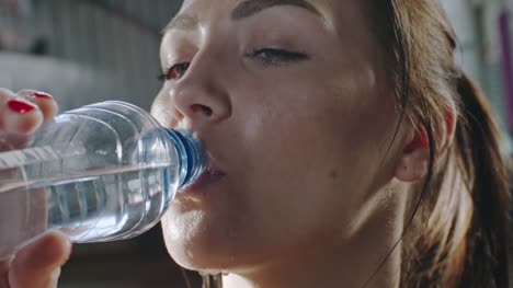 Sweaty-Sportswoman-Drinking-Water