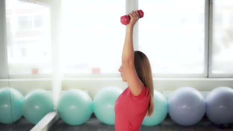 Exercises-with-dumbbells-for-hands.-Women-are-engaged-in-sports-in-the-gym