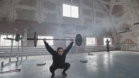 Woman-Lifting-Weighted-Barbell-during-Cross-Training