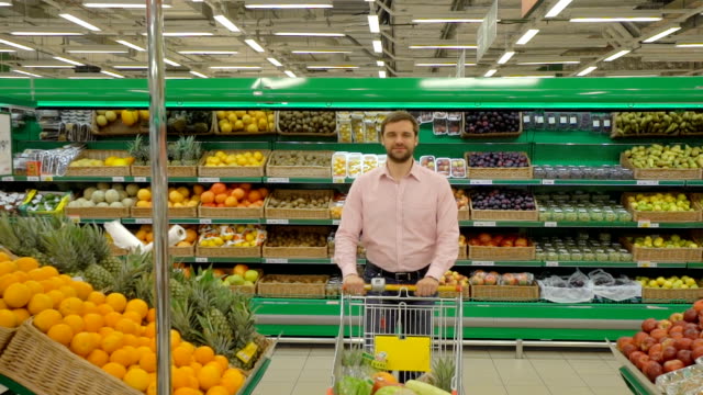 Male-customer-shopping-in-supermarket