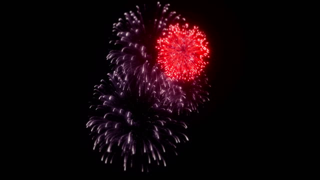 Wunderschönen-Feuerwerk-bunten-am-schwarzen-Nachthimmel-Seamless-Loop-Background-für-Geburtstag,-Jubiläum,-Feier,-Feiertag,-Neujahr,-Party,-Event-und-feiern,-Einladung.