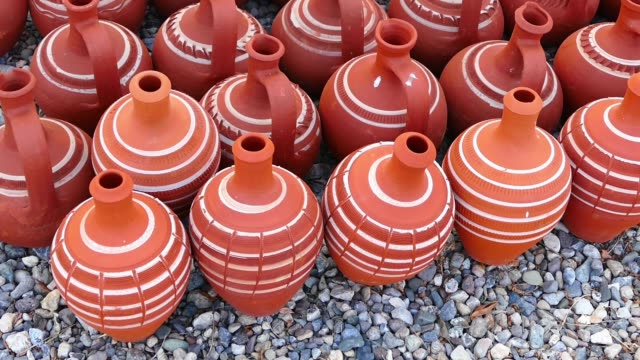 Turkey-Anatolia-water-jug-types,-clay-pots-and-casserole-dishes-made-of-clay,