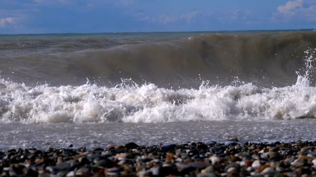 Storm-on-the-Sea.-Huge-Waves-are-Crashing-and-Spraying-on-the-Shore.-Slow-Motion