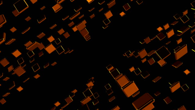 Viele-goldene-Teller-im-Raum,-Computer-generierte-abstrakten-Hintergrund,-3D-render