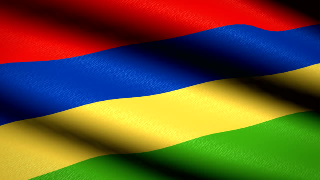 Mauritius-Flag-Waving-Textile-Textured-Background.-Seamless-Loop-Animation.-Full-Screen.-Slow-motion.-4K-Video
