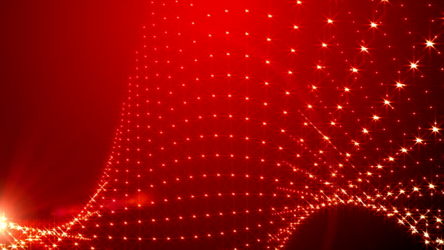 red-background-light-beads