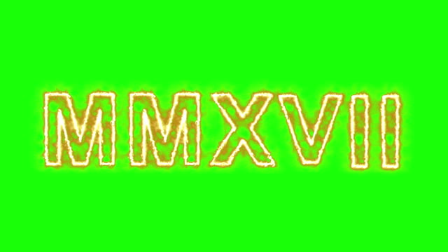 hot-burning-roman-numerals--2017
-on-green-screen