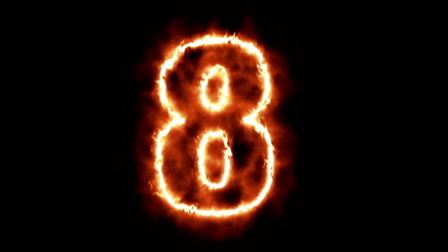 hot-burning-number-on-black-background