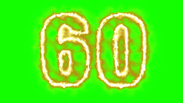 hot-burning-number-on-green-screen