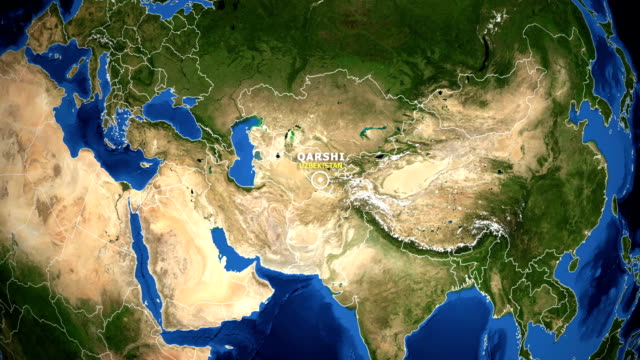 EARTH-ZOOM-IN-MAP---UZBEKISTAN-QARSHI