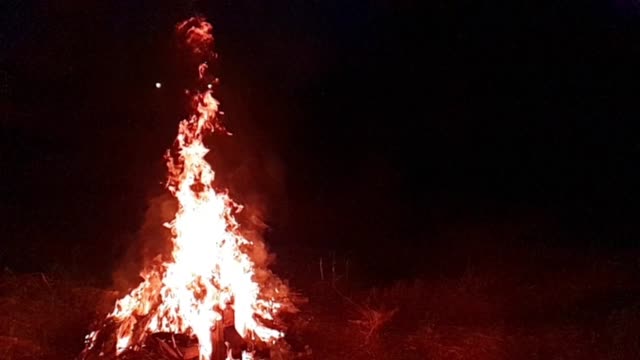 Lagerfeuer-Lagerfeuer-Sommer-brennendes-Feuer