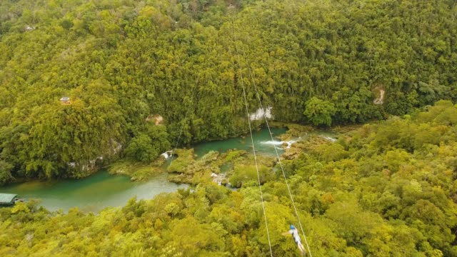 Attraction-zipline-in-the-jungle-Bohol,-Philippines
