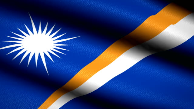 Marshall-Islands-Flag-Waving-Textile-Textured-Background.-Seamless-Loop-Animation.-Full-Screen.-Slow-motion.-4K-Video