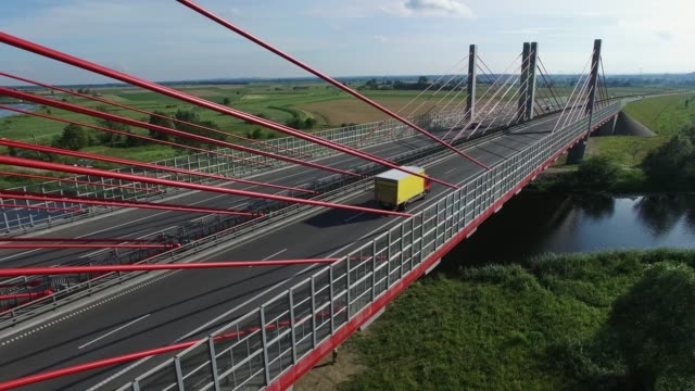 Aerial-of-Modern-Highway-Cable-Stayed-Bridge-on-River