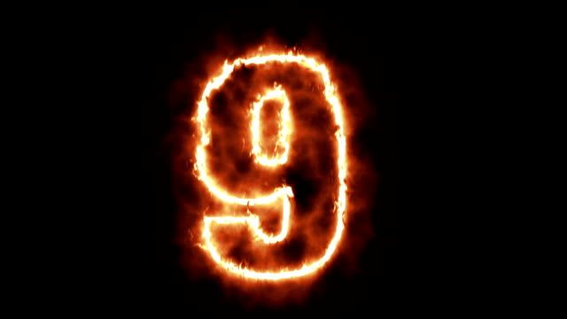 hot-burning-number-on-black-background