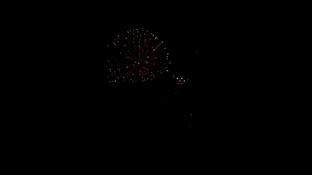 Colorful-fireworks-at-holiday-night-in-slo-mo