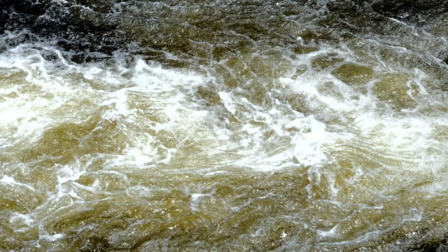 Surface-of-a-shallow-fast-flowing-stream-swirling-over-submerged-rocks