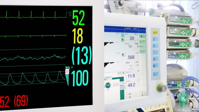 Medical-Equipment-in-ICU.-Cardiac-and-Vital-Sign-Monitoring.
