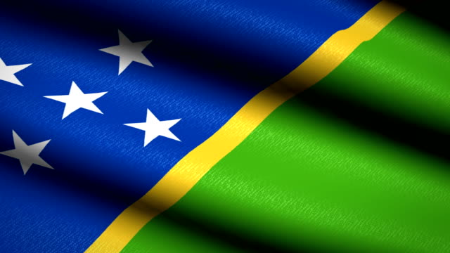 Solomon-Islands-Flag-Waving-Textile-Textured-Background.-Seamless-Loop-Animation.-Full-Screen.-Slow-motion.-4K-Video
