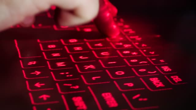 Close-Up-Typing-on-Laser-Projection-Keyboard