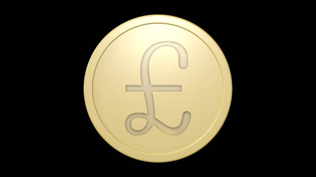 Pfund-Zeichen-auf-goldene-Münze