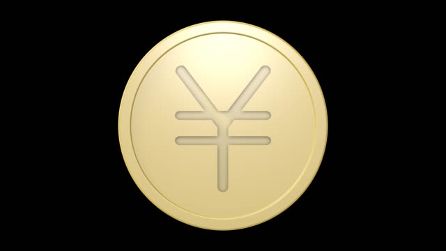 Signo-de-yen-en-monedas-de-oro