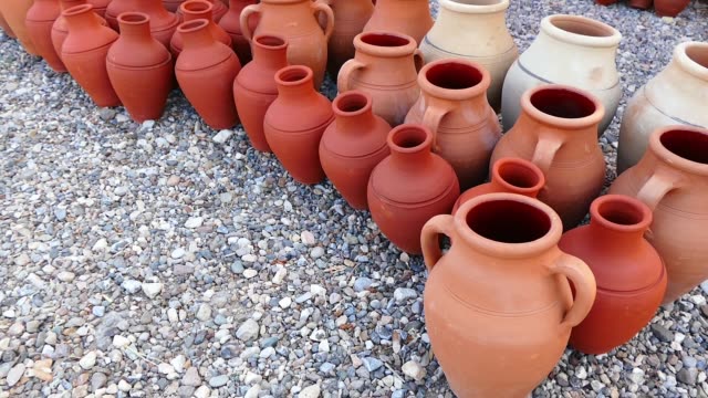 Turkey-Anatolia-water-jug-types,-clay-pots-and-casserole-dishes-made-of-clay,