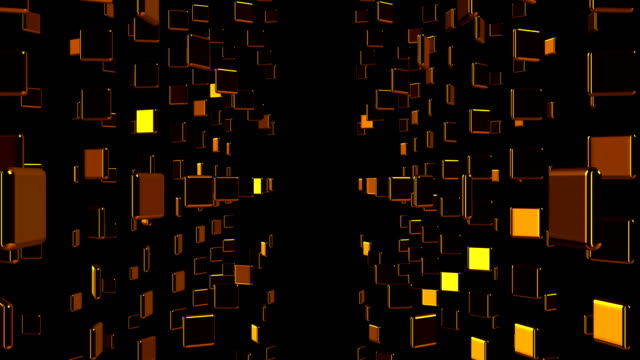Viele-goldene-Teller-im-Raum,-Computer-generierte-abstrakten-Hintergrund,-3D-render