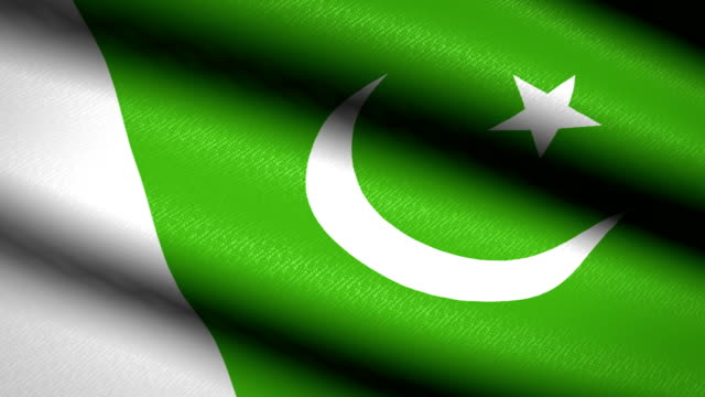 Pakistán-bandera-ondeando-textil-textura-de-fondo.-Seamless-Loop-animación.-Pantalla-completa.-Cámara-lenta.-Vídeo-de-4-K