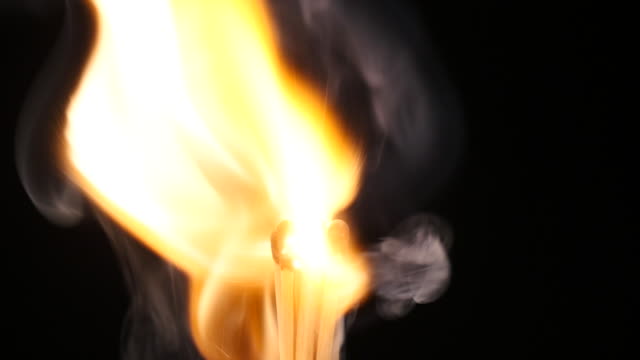 Slow-motion-of-Igniting-and-burning-matches