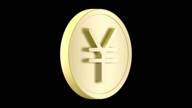 Yen-Zeichen-auf-goldene-Münze