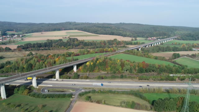 Highway-and-railroad-track---aerial-view