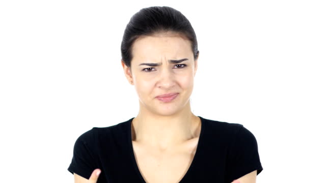 Angry-Woman,-White-Background