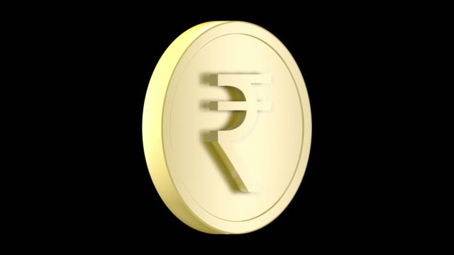 Rupie-Zeichen-auf-goldene-Münze