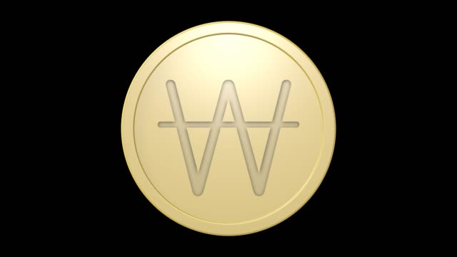 Won-sign-on-golden-coin