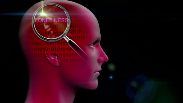 animation---profile-of-a-man-with-close-up-of-magnifying-glass-on-word-LONELINESS