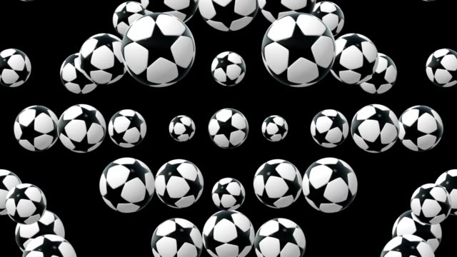 Balones-de-fútbol-con-estrellas-negras