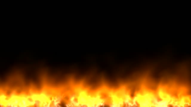 Wall-of-fire-on-black-background-4K