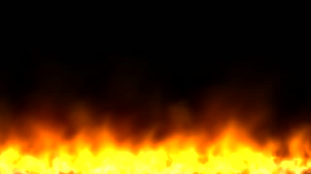 Wall-of-fire-on-black-background-4K