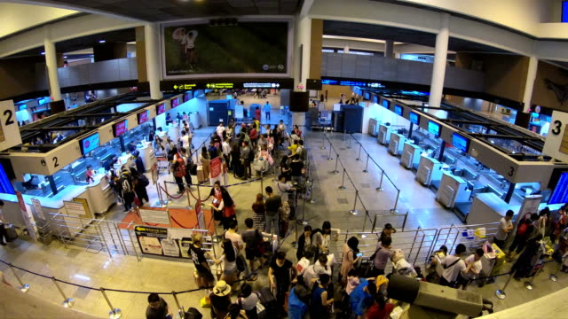 4K-Time-lapse-of-check-in-counters-at-Don-Mueang-International-Airport