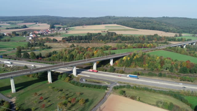 Highway-and-railroad-track---aerial-view