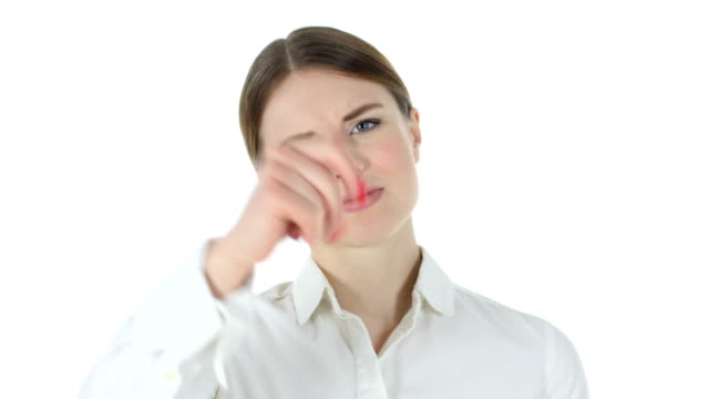 Wütend-Geschäftsfrau,-weißer-Hintergrund